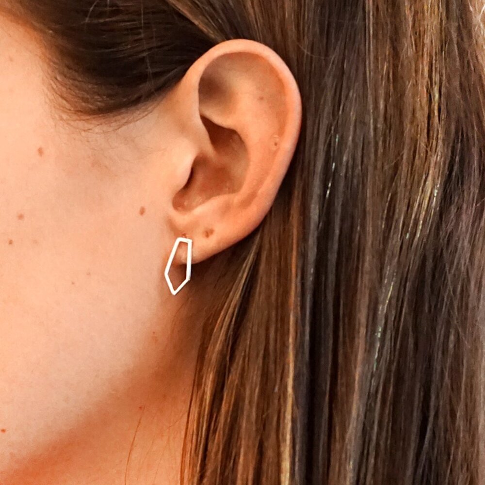 Sterling silver open dagger stud